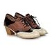 Charm Foot Vintage Womens Low Heel Lace up Oxfords Shoes Casual Leather Shoes