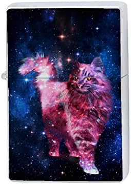 Cat Nebula Silver Flip Top Lighter