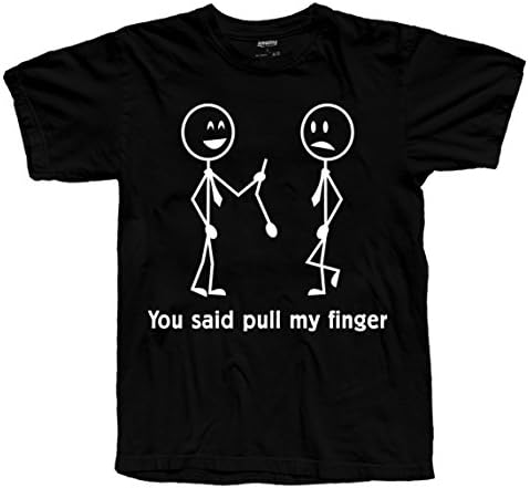 You Said Pull My Finger Funny Stick Figure Novelty T-Shirt (XX-Large, Black)