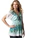 One World Chiffon Flutter-Sleeve Top in Party Degree in Print