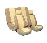 FH-PU001112 Classic Synthetic Leather Car Seat Covers Beige color