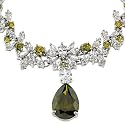 Best seller olive quartz & cz diamonds silver necklace Ballroom