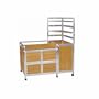 Aluminum Utility Cart - Oak ( 47.7x17.7x57.4")