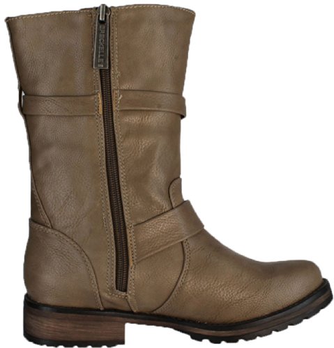 ROCKER-17 Studded Spike Buckle Zipper Detailed Motorcycle Biker Riding Boot