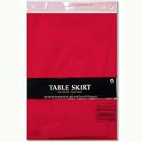 Apple Red Plastic Table Skirt - 14 ft. x 29