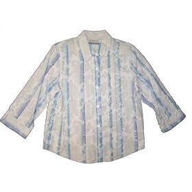 Buy Alfred Dunner Feelin Groovy Multi Stripe Button Down Shirt