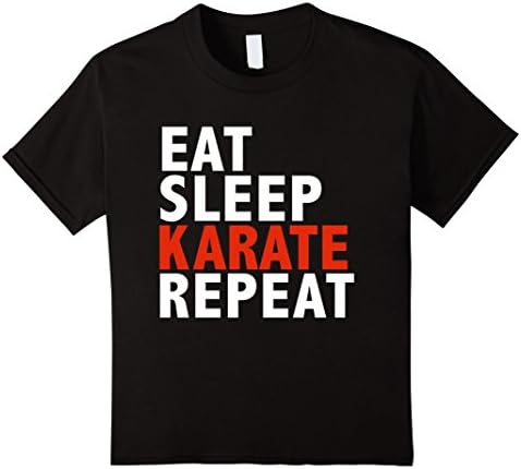 Kids Eat Sleep Karate Repeat Funny T-shirt Martial Arts  6 Black