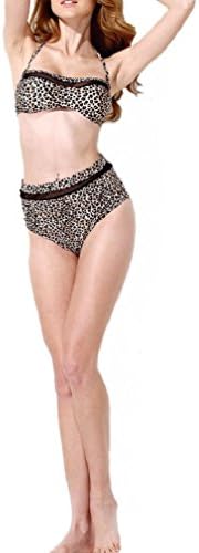 Lolli Womens Beach Sexy High-waist Swimwear (S, Leopard)