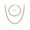 Sterling Silver 5.5-6mm Genuine Freshwater Cultured Pink Pearl Necklace Bracelet & Stud Earrings Set