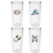 Garden Set (Assorted) 16 oz Insulated Beverage Tumblers Set, Clear (4 designs)