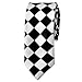 TopTie Unisex Black & White Checkerboard Skinny 2 Inch Necktie