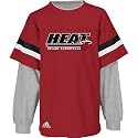 adidas Miami Heat Kids (sizes 4-7) Faux Layered Long Sleeve T-Shirt