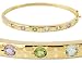 18k Gold Over Sterling Silver 1.92 ctw Multi-Gemstone Bangle Bracelet