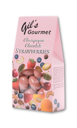 Gil's Gourmet Champagne Chocolate Covered Strawberries, 4-Ounce