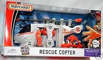 Mattel Matchbox Mega Rig Rescue Copter Emergency Action Pack