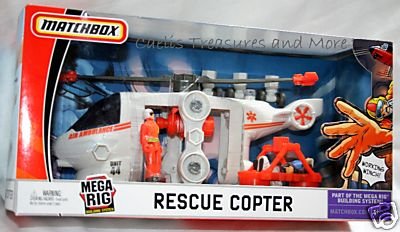 Mattel Matchbox Mega Rig Rescue Copter Emergency Action Pack