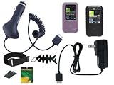 iShoppingdeals - Black/Pink Silicone Soft Skin + Car Charger + Wall Charger + Screen Protector + Armband + Beltclip + Fishbone for Compatible with Sony NWZ S615 S616 S618 S716 S718 MP3
