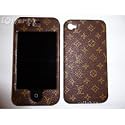 Brown Monogram Faceplate Front and Back Cover Case for iPhone 4s / 4
