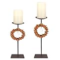 Black Metal hole candle holder set/2