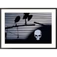 Graffiti and Shadows of Street Lamps on Garage Shutter Door, Tokyo, Japan Lonely Planet Collection Framed Photographic Poster Print by Martin Moos, 35x25