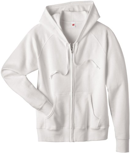 Hanes W280 Ladies 8 oz. 80/20 Fleece Full-Zip Hoodie - White - XX-Large