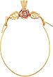 14K Two Tone Gold Rose Charm Holder