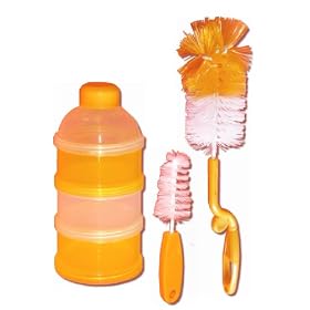 Milk Powder Dispenser for 3 Feeds + Bottle and Teat Brush