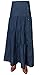 BabyO Women's Long Ankle Length Tiered Denim Prairie Skirt