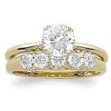Cubic Zirconia CZ 2-Piece Wedding Ring Set, Size