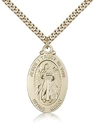 Divine Mercy Medal, Gold Filled