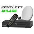 COMAG Digitale Single Satelliten-Anlage Komplett-Set SL25 (Inklusive: Digitaler Sat Receiver, Single LNB, 60er Stahlantenne, Masthalterung)