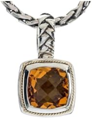 Balissima By Effy Collection Sterling Silver and 18k Yellow Gold Citrine Pendant Necklace