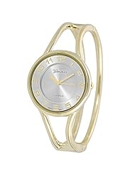 Geneva Platinum Polished Bangle Womens Watch