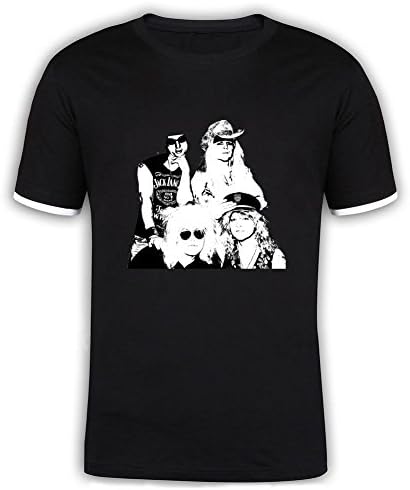 Nusj Poison Band Members Sketch Mercerized Cotton Male T-shirts Black S