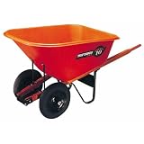 Ames True Temper BP10 10-Cubic-Foot Poly Tray Dual Wheel Contractor Wheelbarrow