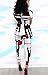 Aro Lora Women's Short Sleeve Geometric Floral Print Long Bodycon Pants Jumpsuits Rompers Clubwear Medium White