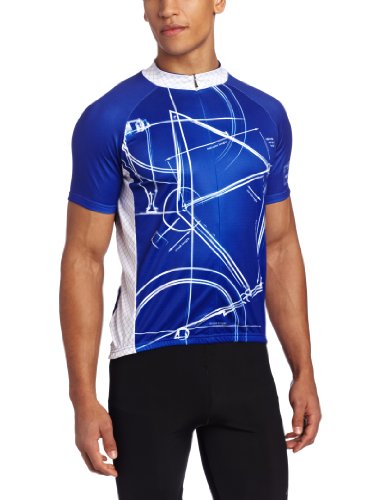 Primal Wear Men's Bike Print Cycling Jersey, Blue, Large On Sale