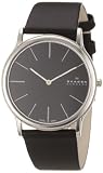 Skagen Men's 858XLSLB Black Dial, Stainless Steel Case, Black Leather Band Watch