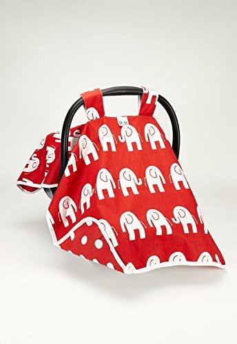 Canopy Gray Elephants W/gray Chevron Car Seat Cover (Best Seller) #1 Car Seat Covers Sold!