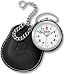 Swiss Army Pocket Watch w-Black Pouch 48 mm Watch - White Dial, Black Leather Strap 24628