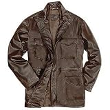 Forzieri Men's Brown Italian Four-Pocket Leather Jacket