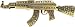Gold AK-47 Machine Gun Ice Out Belt Buckle