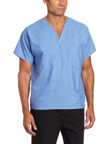 Landau Unisex Scrub Top, Ceil Blue, Small