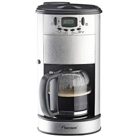 Bestron - DCM688T - Cafeti�re Programmable avec Moulin � Caf� Int�gr� - 1000 W - Noir / Inox