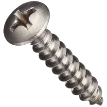Stainless Steel Sheet Metal Screw, Oval Head, Phillips Drive