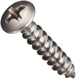 Stainless Steel Sheet Metal Screw, Plain Finish, Oval Head, Phillips Drive, Right Hand Threads, Inch