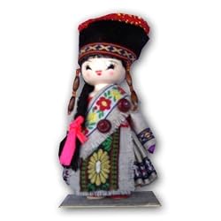 Peacock CHINADOLL12 6 Inch Wood Doll with various minority costumes