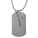 Stainless Steel Dog Tag and Cross Pendant, 22