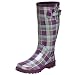 Chooka Women's Preppy Plaid Rain Boot,Purple,8 M US