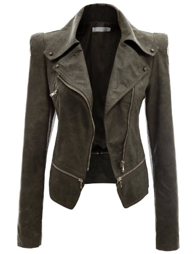 Doublju-Womens-Faux-Leather-Rider-Moto-Jackets-Khaki-2XL